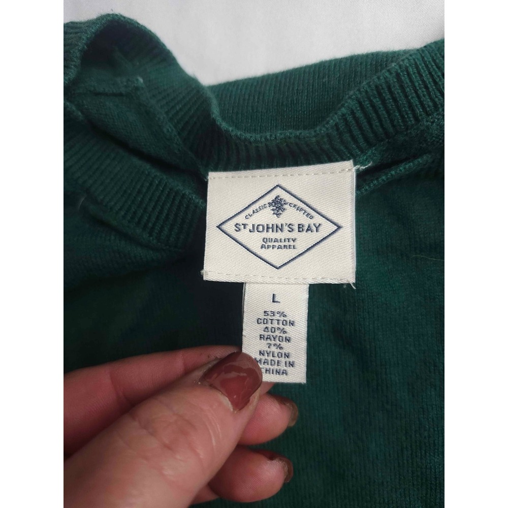 St Johns Bay Green Dog Sweater Jack Russell Terrier Pullover Womens Large - Picture 5 of 8